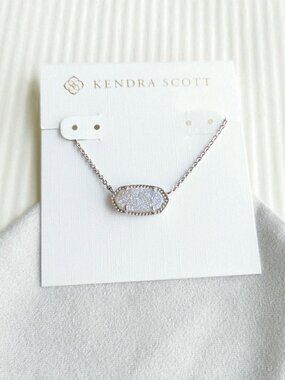 Kendra Scott Elisa Drusy Necklace Silver